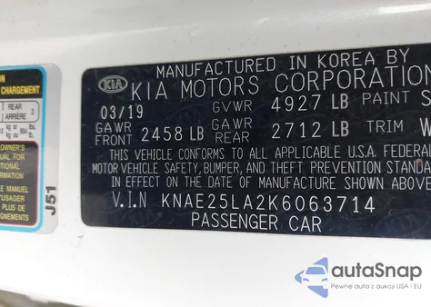 2019 Kia Stinger Premium из США, поврежденный, VIN KNAE25LA2K6063714